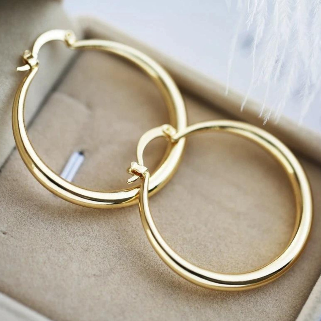 Bethanie - Suured kulla kattega rõngas-earrings