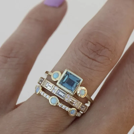 Yasmine - Vintage Sinine Kristallrõngaste Komplekt